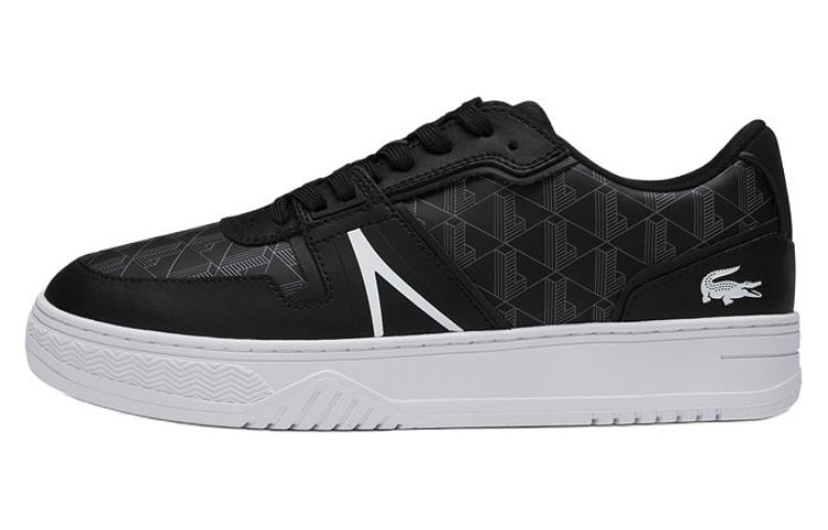 LACOSTE Leather Low top Skateboard Shoes Men's Black