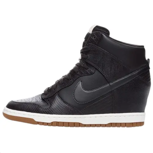 Nike Dunk High Slip Resistant Abrasion Resistant High top Skateboard Shoes Women's Black