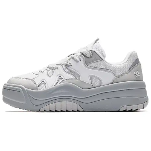 ANTA Skateboard Shoes Women's Low Top Pure White Lime
