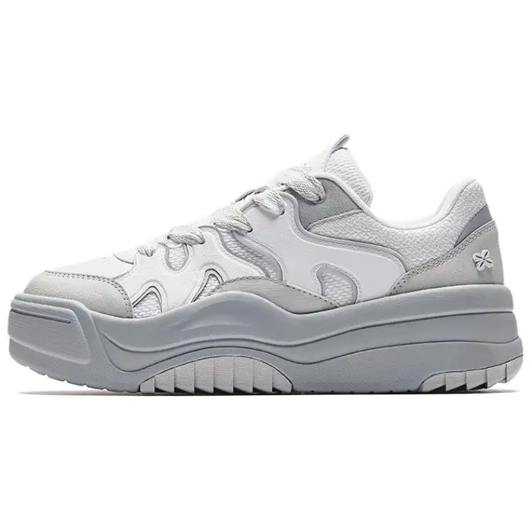 ANTA Skateboard Shoes Women's Low Top Pure White Lime