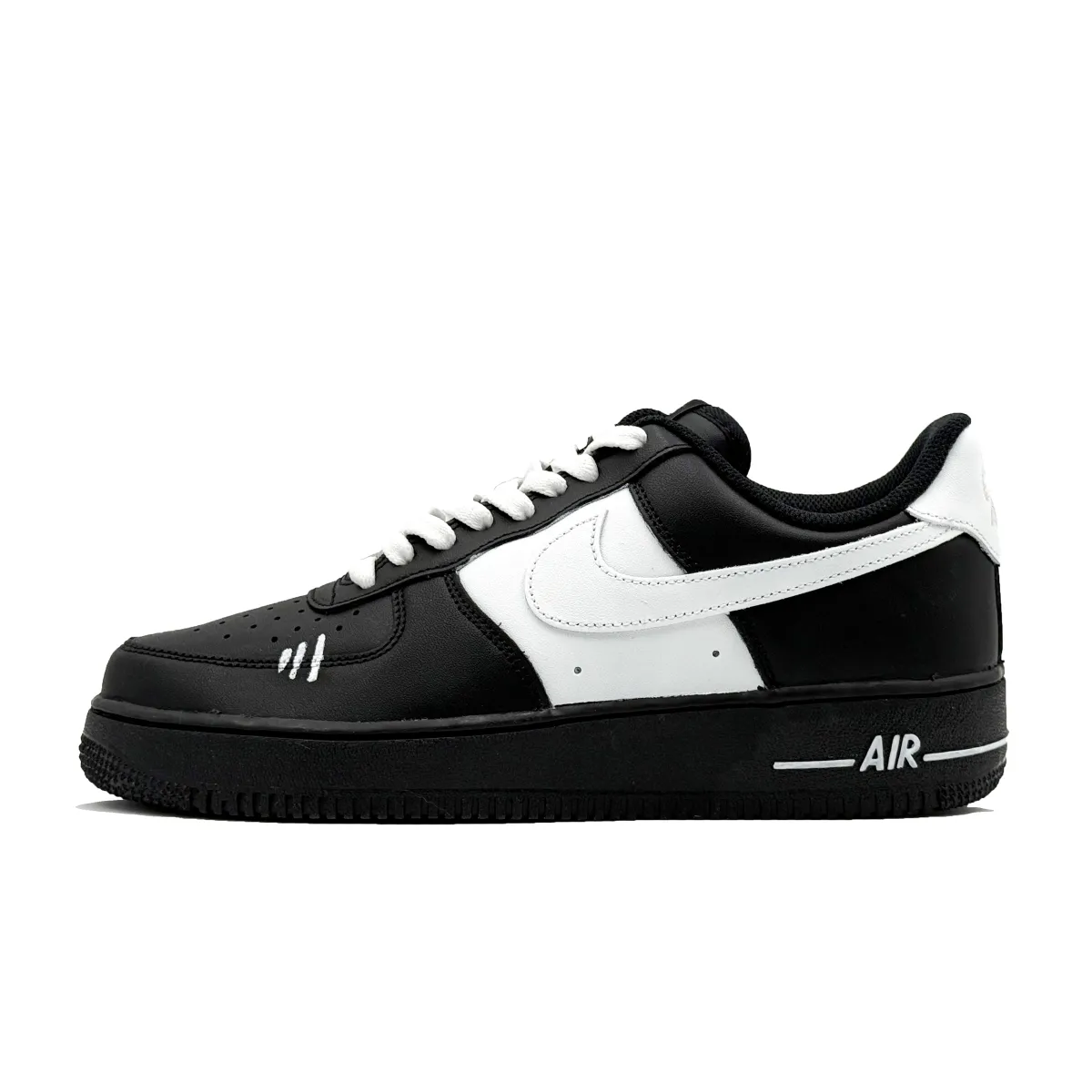 Nike Air Force 1 Slip Resistant Abrasion Resistant Low top Skateboard Shoes Unisex Black White