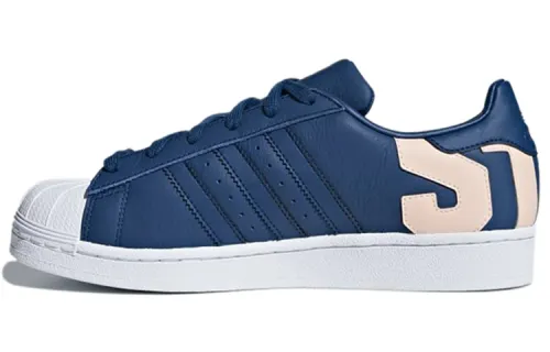 Adidas Originals Superstar Abrasion Resistant Low top Skateboard Shoes Unisex Blue Pink