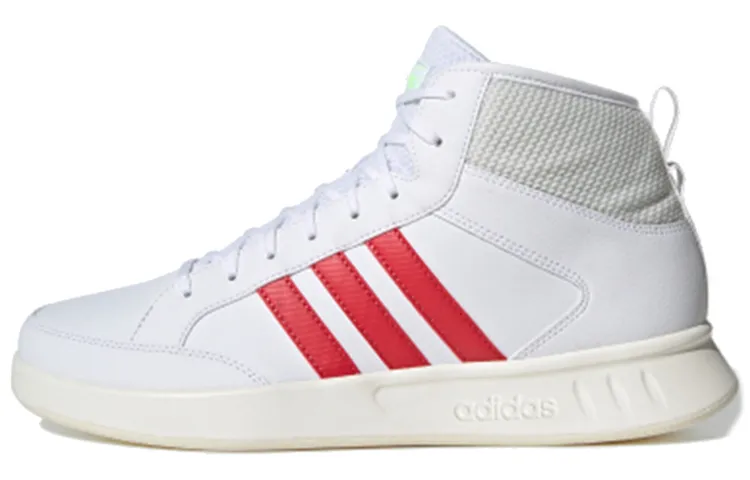 Adidas Court80s Mid High Top Casual Skate Shoes Unisex White Red Gray