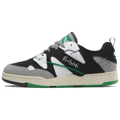 Reebok BB 4000 Low top Skateboard Shoes Unisex Black White Green