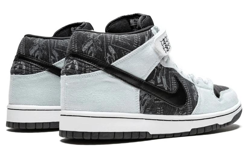 Унисекс кеды Nike SB Dunk Mid Premium (бело-черный) — фото 4