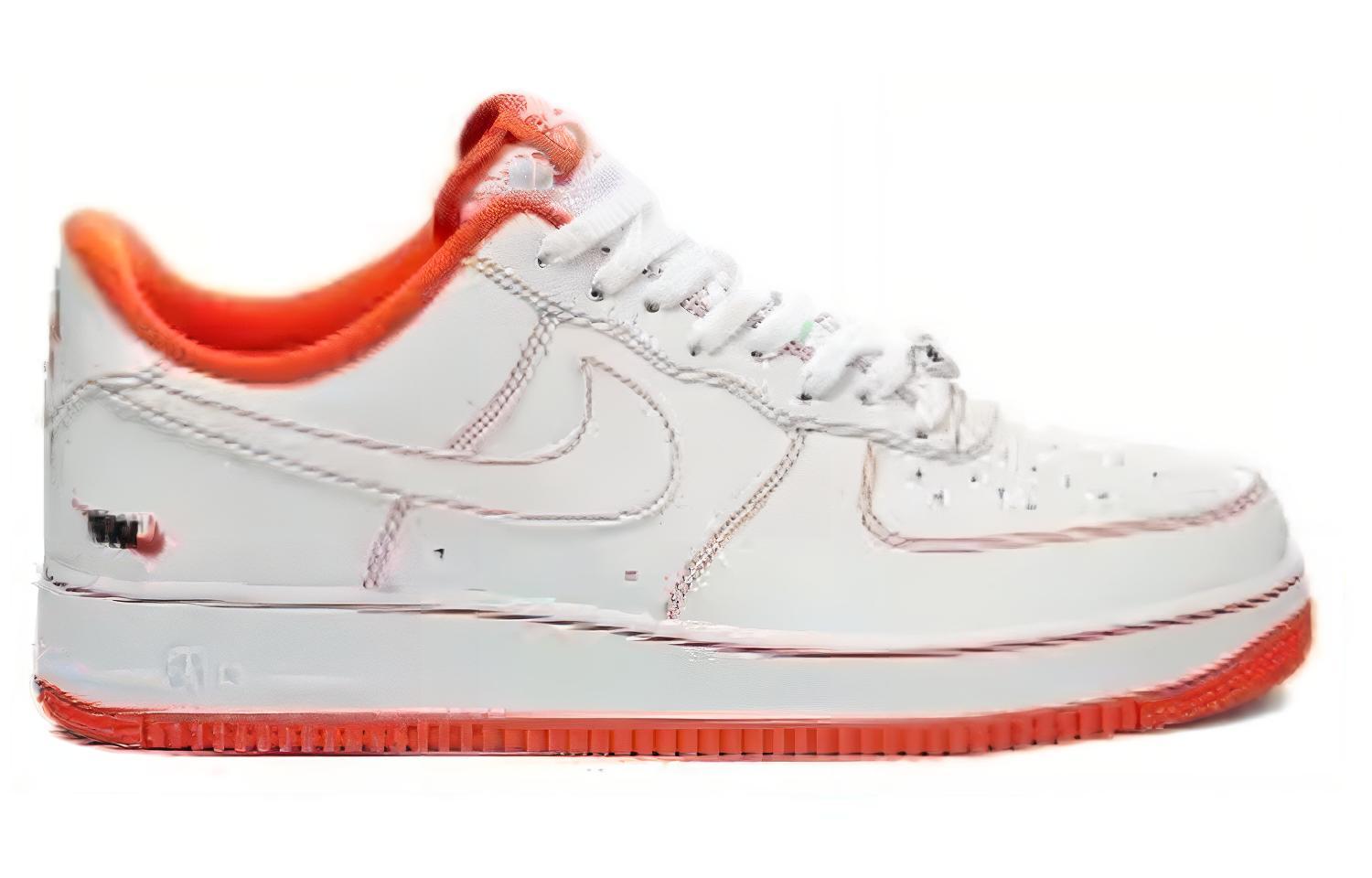 Мужские кроссовки Nike Air Force 1 Rucker Park (бело-оранжевые) — фото 2