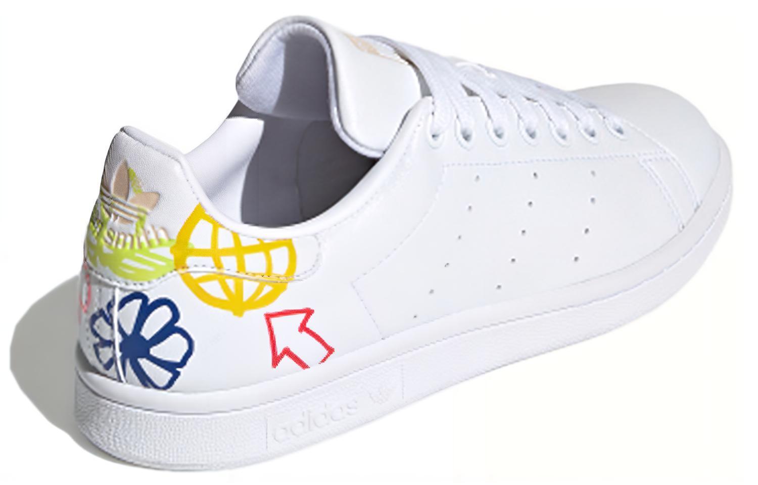 Женские кеды adidas originals STAN SMITH (бело-желто-синие) — Белый / жёлтый / синий / красный — фото 4