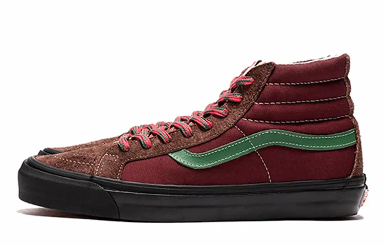 Vans SK8 Hi Vault Retro Skateboarding Shoes Unisex Red Wine Red
