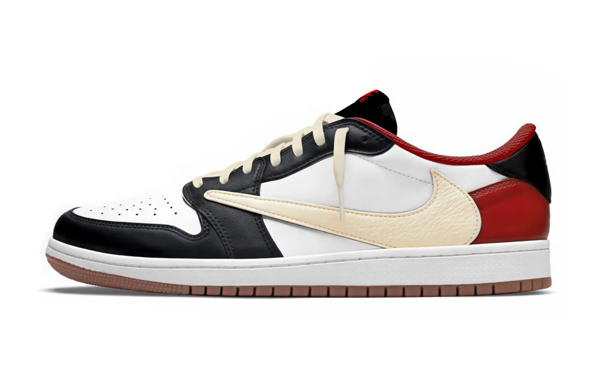 Jordan x Travis Scott Air Jordan 1 Coverage Slip Resistant Coverage Slip Resistant Low top Skateboard Shoes Unisex