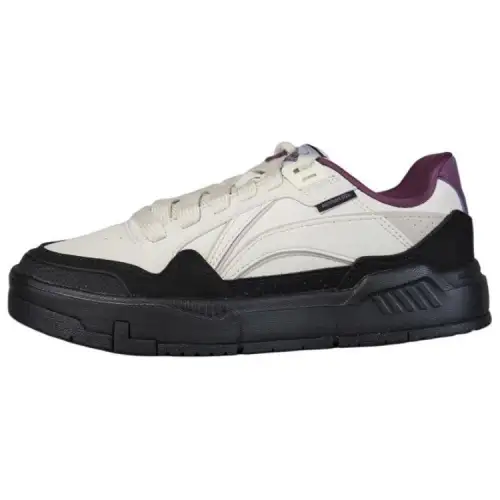 Li Ning Common 80s Slip Resistant Abrasion Resistant Low top Skateboard Shoes Women's White Black