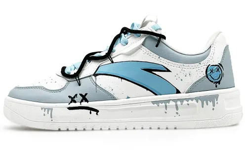 Anta Slip Resistant Cushioning Slip Resistant Cushioning Low top Skateboard Shoes Men's White Blue