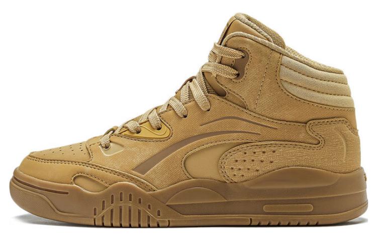 Li Ning Desert Plains Comfortable Slip Resistant, Abrasion Resistant, Breathable High top Skateboard Shoes Men's Yellow