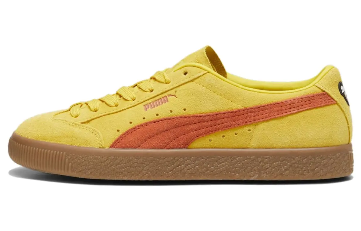 PUMA x Perks And Mini Suede Vtg Comfortable Low-top Skateboard Shoes Men's Yellow