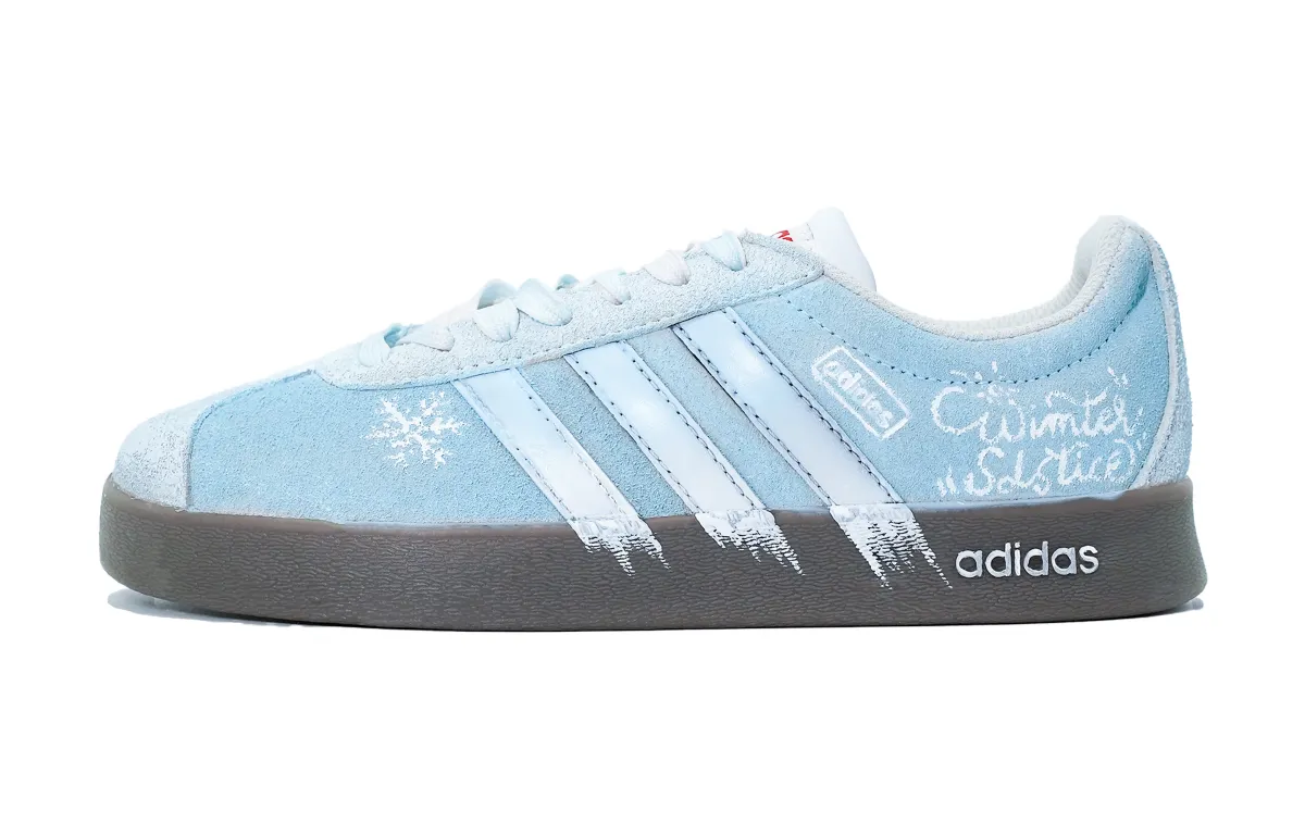 Adidas VL COURT 2.0 Wear resistant And Lightweight Low top Skateboard Shoes Unisex Light Blue