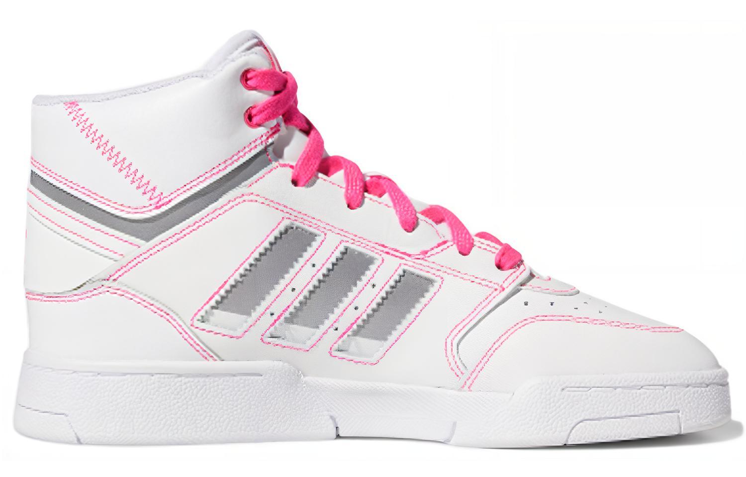 Женские кеды adidas originals Drop Step (белый / розовый / серый) — фото 2