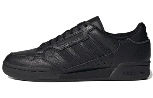 Adidas Originals Continental 80 Stripes Slip Resistant Low top Skateboard Shoes Unisex Black