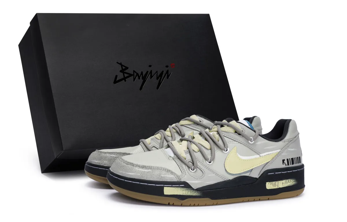Nike Full Force 811 Manufacturing Slip Resistant Abrasion Resistant Low top Skateboard Shoes Men's Black Beige