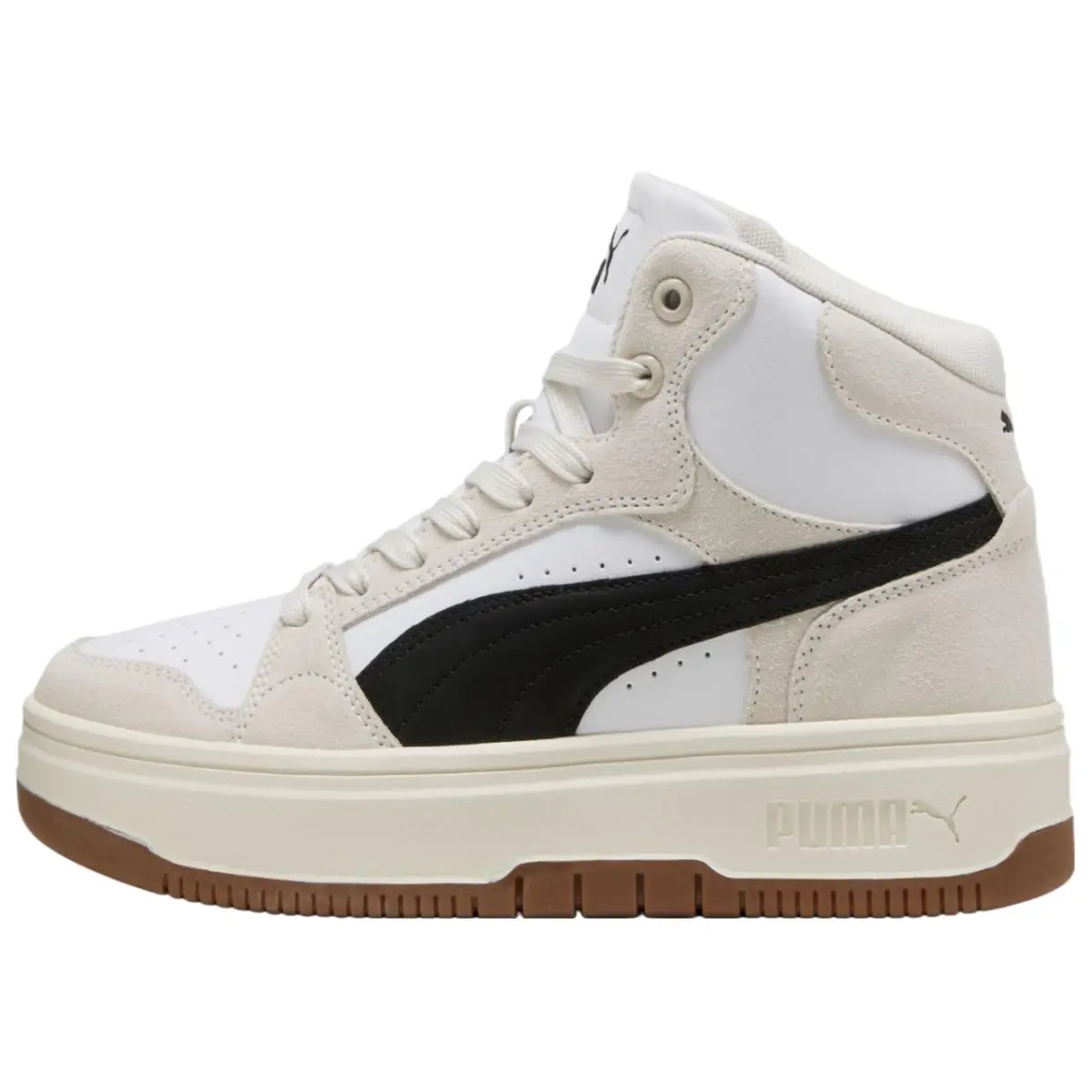 PUMA Rebound Femme Abrasion Resistant Support Mid top Skateboard Shoes Women's White Black