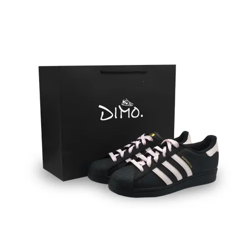 Adidas Originals SUPERSTAR Slip Resistant Abrasion Resistant Low top Skateboard Shoes Unisex Black Pink