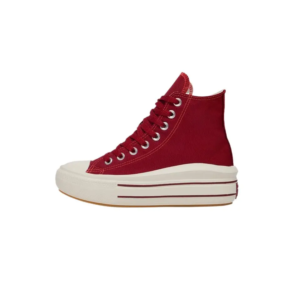 Converse All Star Move Abrasion Resistant Mid top Skateboard Shoes Women's Red