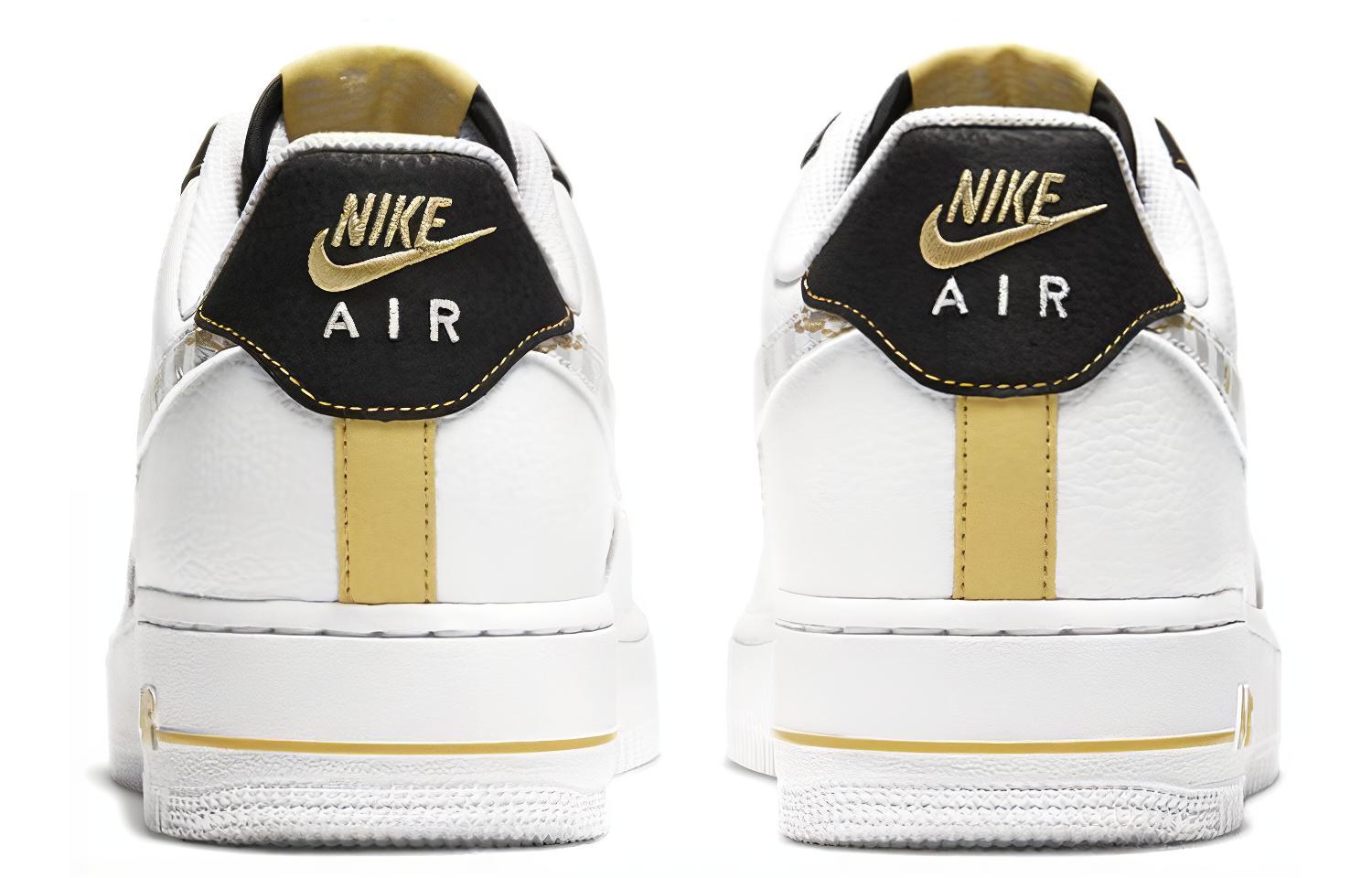 Мужские кеды Nike Air Force 1 (бело-золотые) — фото 5