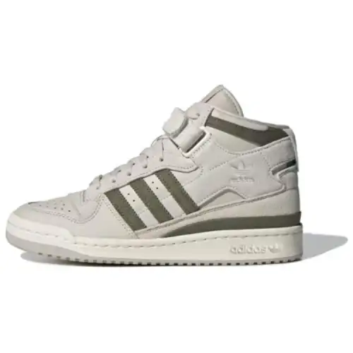 Adidas Originals FORUM Soft And Comfortable Mid top Skateboard Shoes Women's Gray White