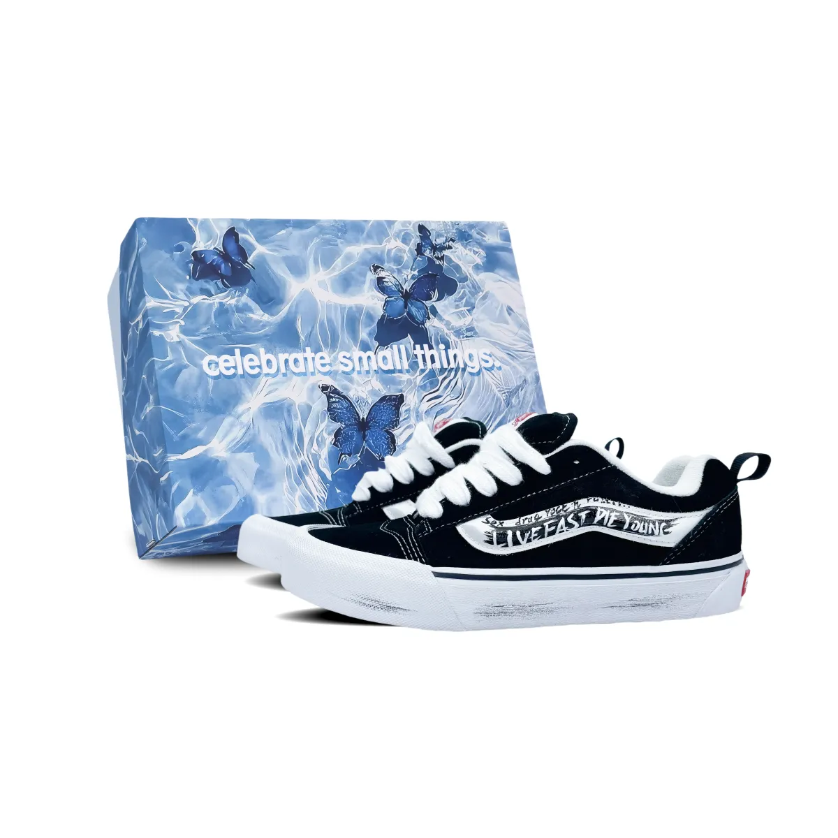 Vans Knu Skool Low top Skateboard Shoes Unisex Black White