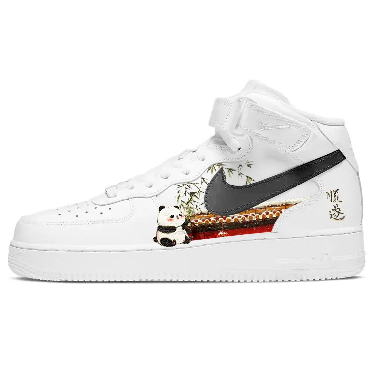 Nike Air Force 1 Skateboard Shoes Men's Mid Top Black/White