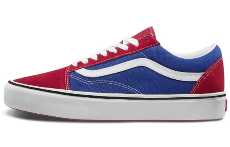 Vans Old Skool Trendy Lightweight Low top Skateboard Shoes Unisex Red Blue