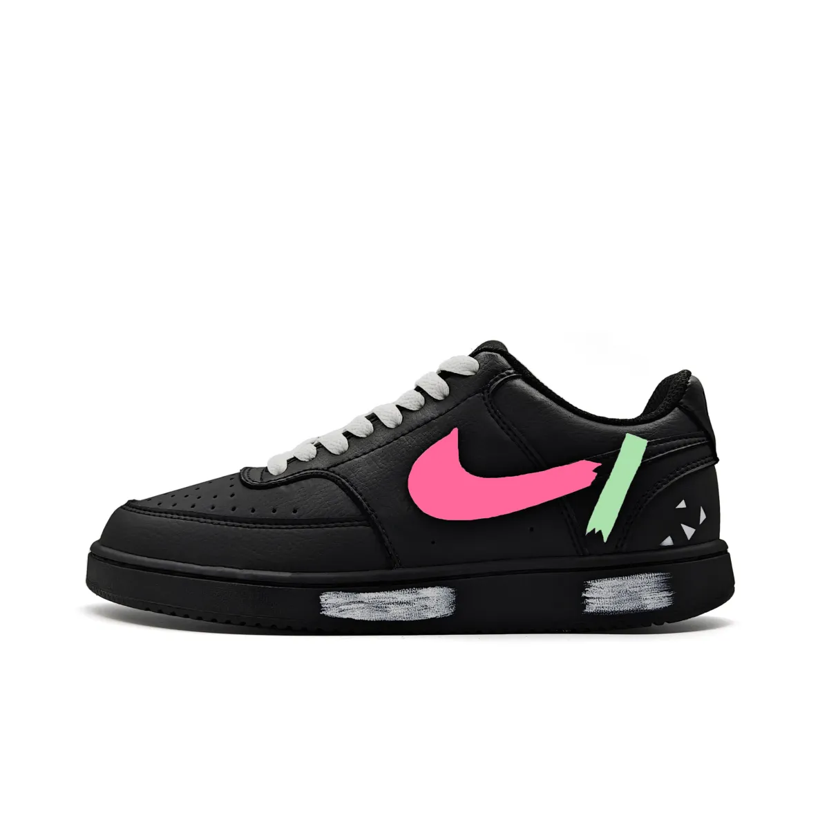 Nike Court Vision Low Rayquaza Abrasion Resistant Low top Skateboard Shoes Unisex Black