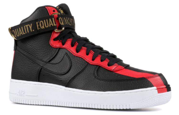 Мужские кроссовки Nike Air Force 1 Black History Month (2018) BHM (черно-зеленые) — Чёрный / зелёный / красный — фото 3
