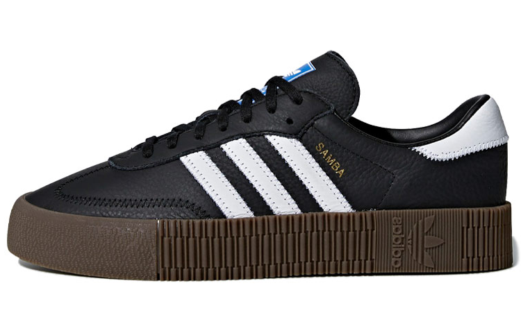 Женские кеды adidas adidas originals Sambarose Black White Gum (черно-коричневые)
