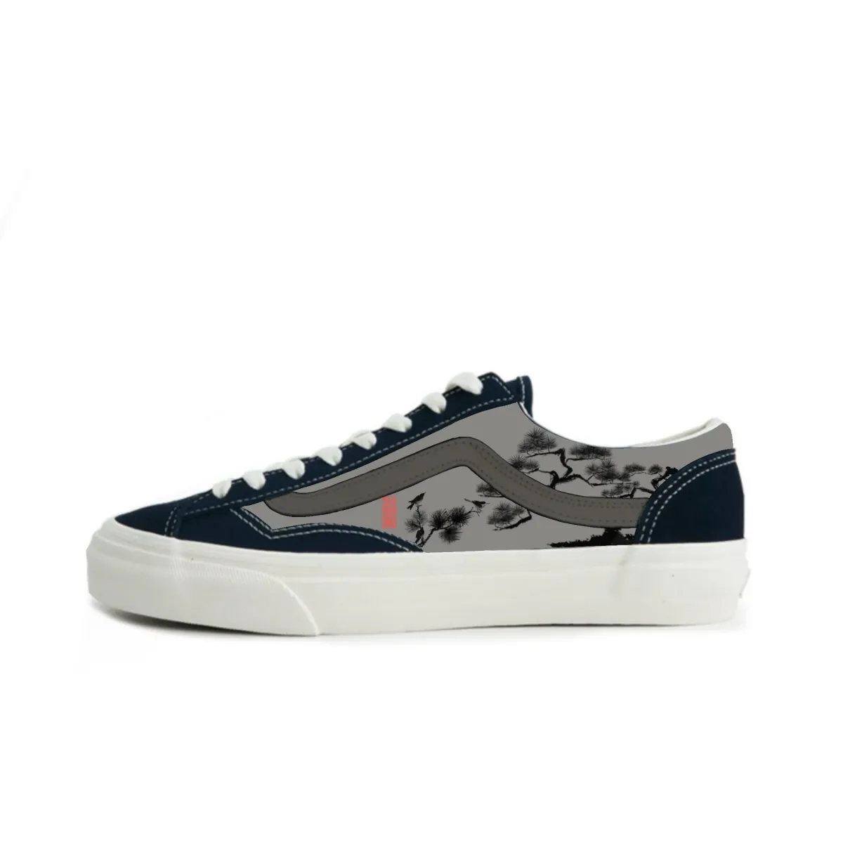 Vans Style 36 Suede Slip Resistant Abrasion Resistant Low top Skateboard Shoes Unisex Blue Gray
