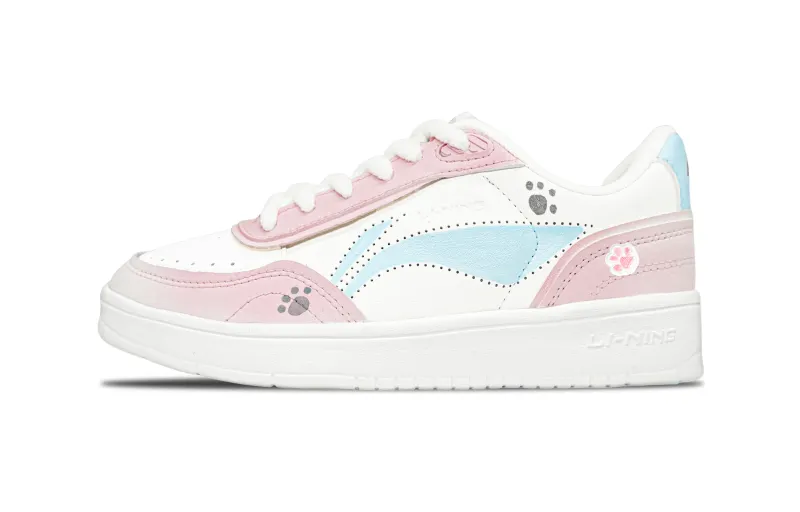 Li Ning Sourdough Slip Resistant Abrasion Resistant Low top Skateboard Shoes Women's Macaroon Pink
