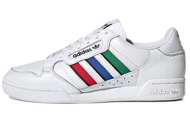 Adidas Originals Continental Comfortable Abrasion Resistant Coverage Low top Skateboard Shoes Men's White Blue Red
