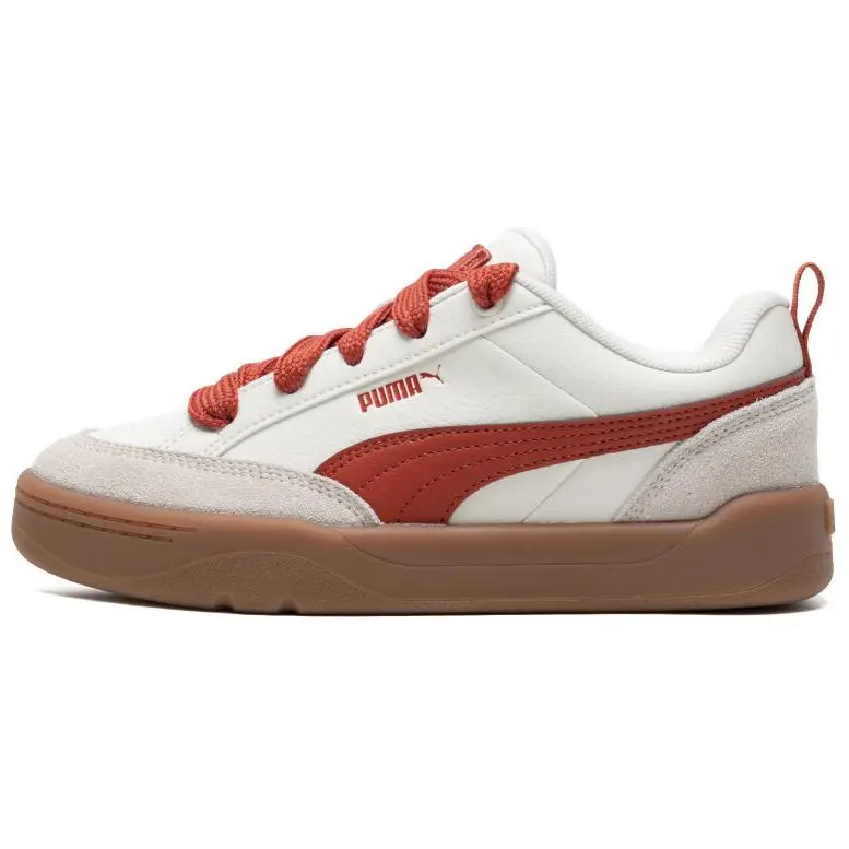 PUMA Park Lifestyle Breathable Low top Skateboard Shoes Unisex White Red