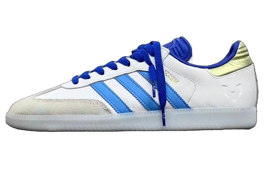 Adidas Originals x LIONEL MESSI Samba Low top Skateboard Shoes Men's White Blue Gray