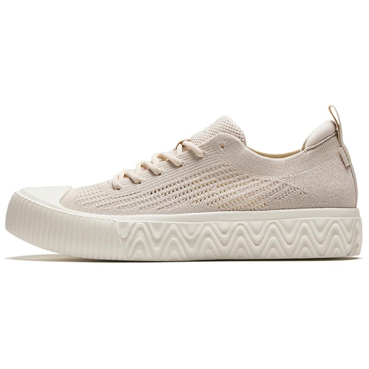 Anta Flyknit Slip Resistant And Breathable Slip Resistant And Breathable Low top Skateboard Shoes Men's Mud Gray