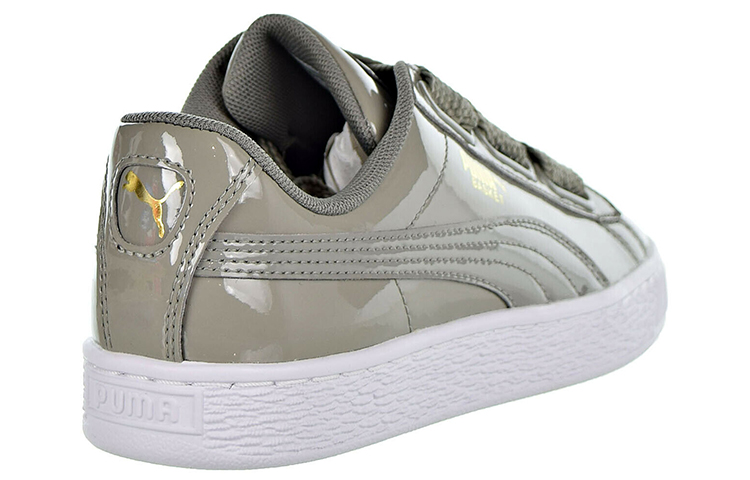 Женские кеды PUMA Basket Heart Patent (серебристо-серые) — фото 4