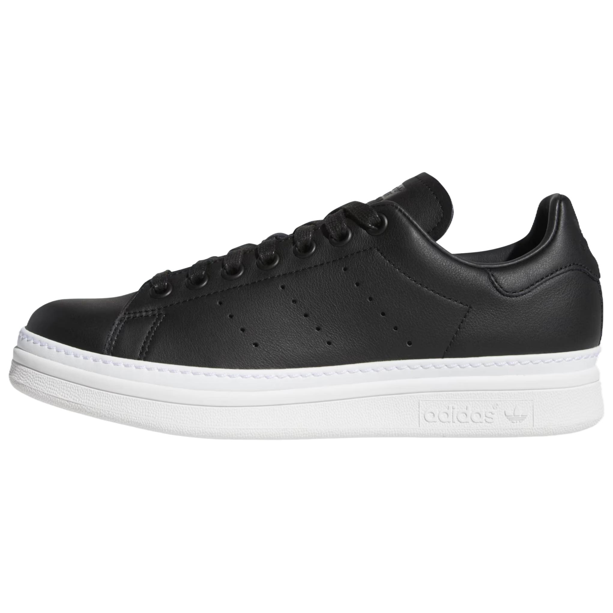 Женские кеды adidas originals STAN SMITH New Bold (черно-белые) — фото 1