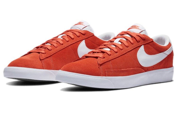 Мужские кеды Nike Blazer (белый / оранжевый) — Белыйоранжевый — фото 3