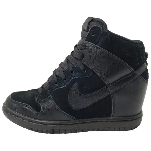 Nike Dunk Slip Resistant Abrasion Resistant High top Skateboard Shoes Women's Black