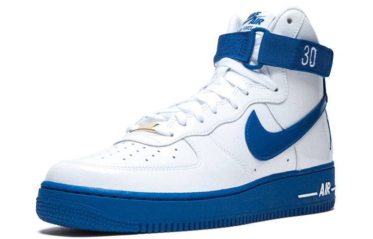 Мужские кроссовки Nike Air Force 1 (белый / синий) — фото 2
