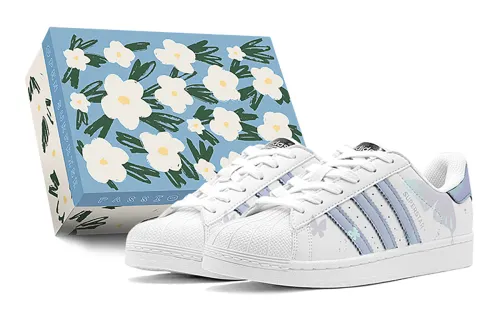 Adidas Originals SUPERSTAR Iridescent Butterfly Low top Skateboard Shoes Unisex Purple White