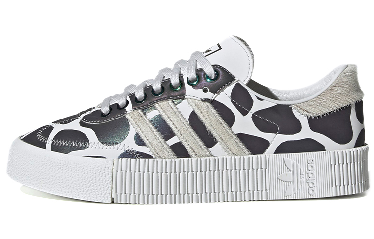 Adidas originals Sambarose giraffe retro casual low top sneakers women's black and white