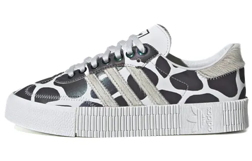 Adidas originals Sambarose giraffe retro casual low top sneakers women's black and white