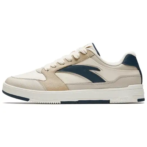 ANTA Skateboard Shoes Men's Low Top Fish Belly White/Chalk/Raw Wood
