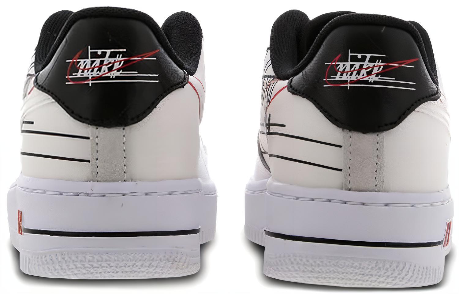 Женские кроссовки Nike Air Force 1 Script Swoosh (бело-красные) — фото 4