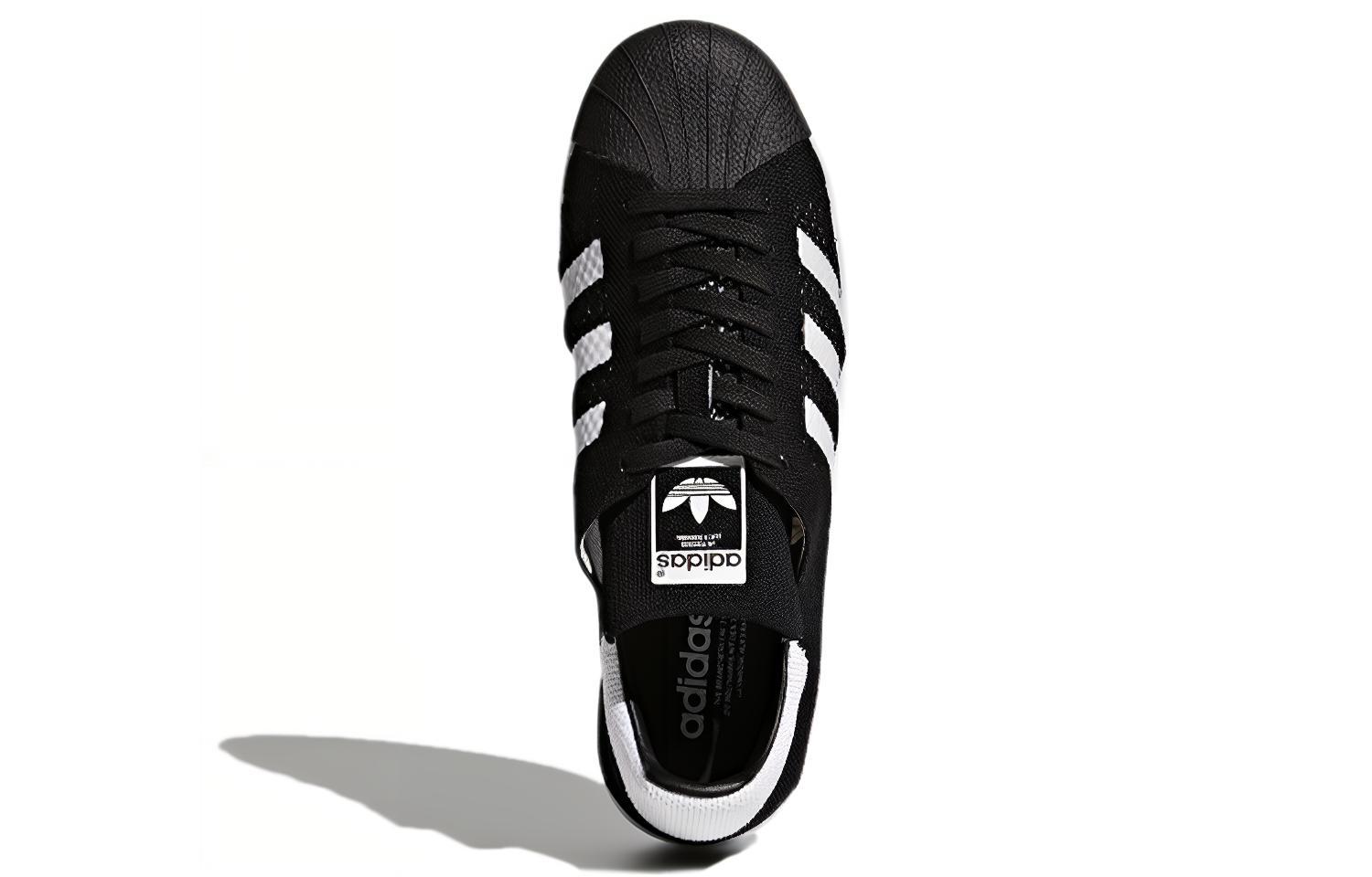 Мужские кеды adidas originals Superstar Primeknit (черно-белые) — фото 5