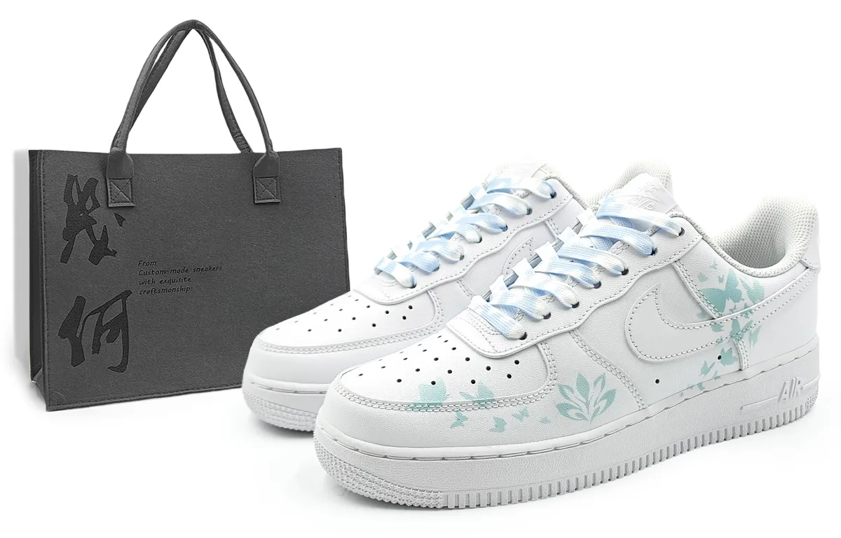 Nike Air Force 1 Abrasion Resistant Low top Skateboard Shoes Men's Blue White